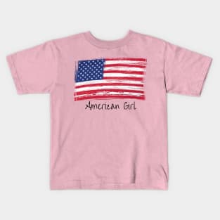 American girl 4th of july independence day Kids T-Shirt